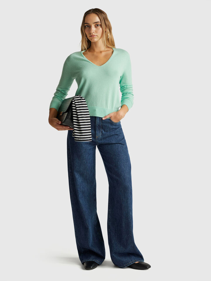 V NECK SWEATER L/S Women image number 3